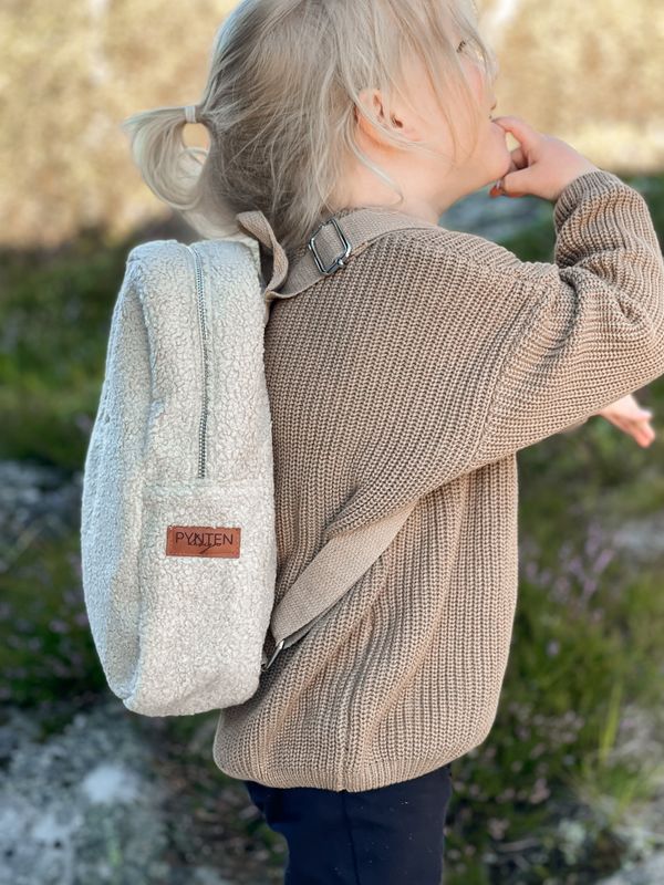 Teddy ryggsekk barn - light beige