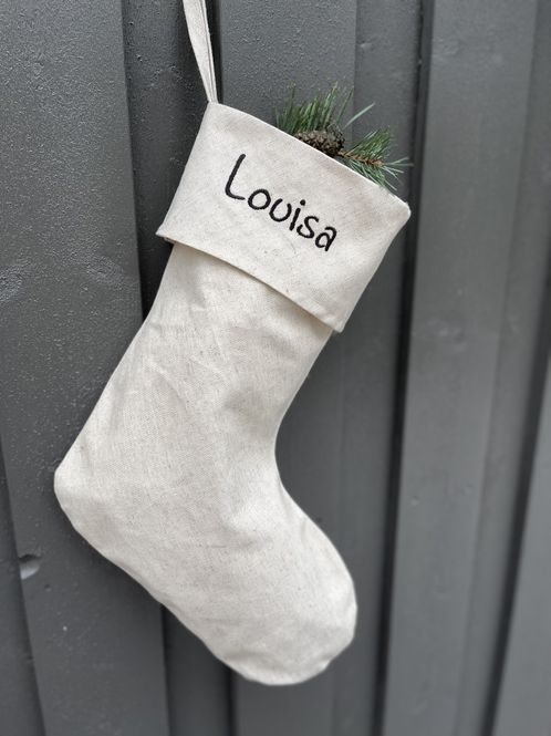 Hovedbilde Julestrømpe lin - sand