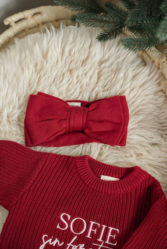 First pannebånd med sløyfe - cranberry
