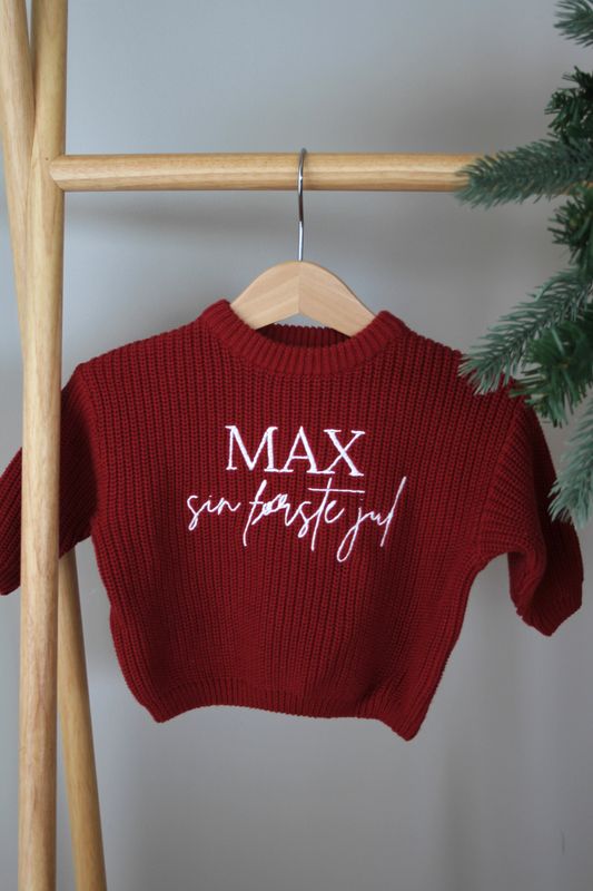 Knit genser - cranberry