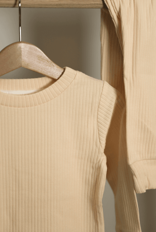 Basic rib to-delt sett - butter yellow