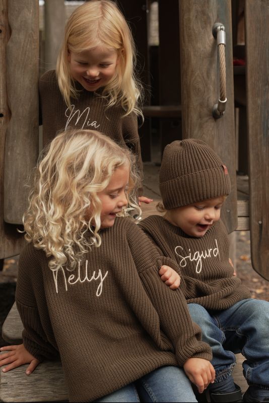 Knit genser barn - brown