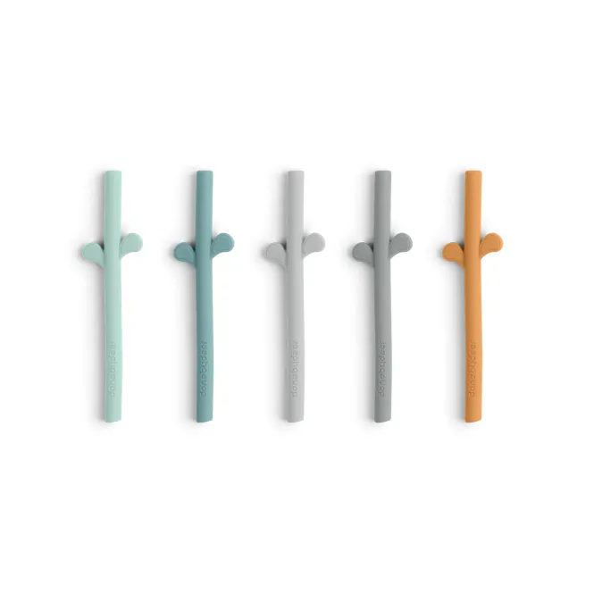 Hovedbilde Silikon sugerør 5 pk - blue mix