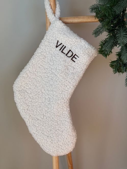 Hovedbilde Teddy julestrømpe - cream