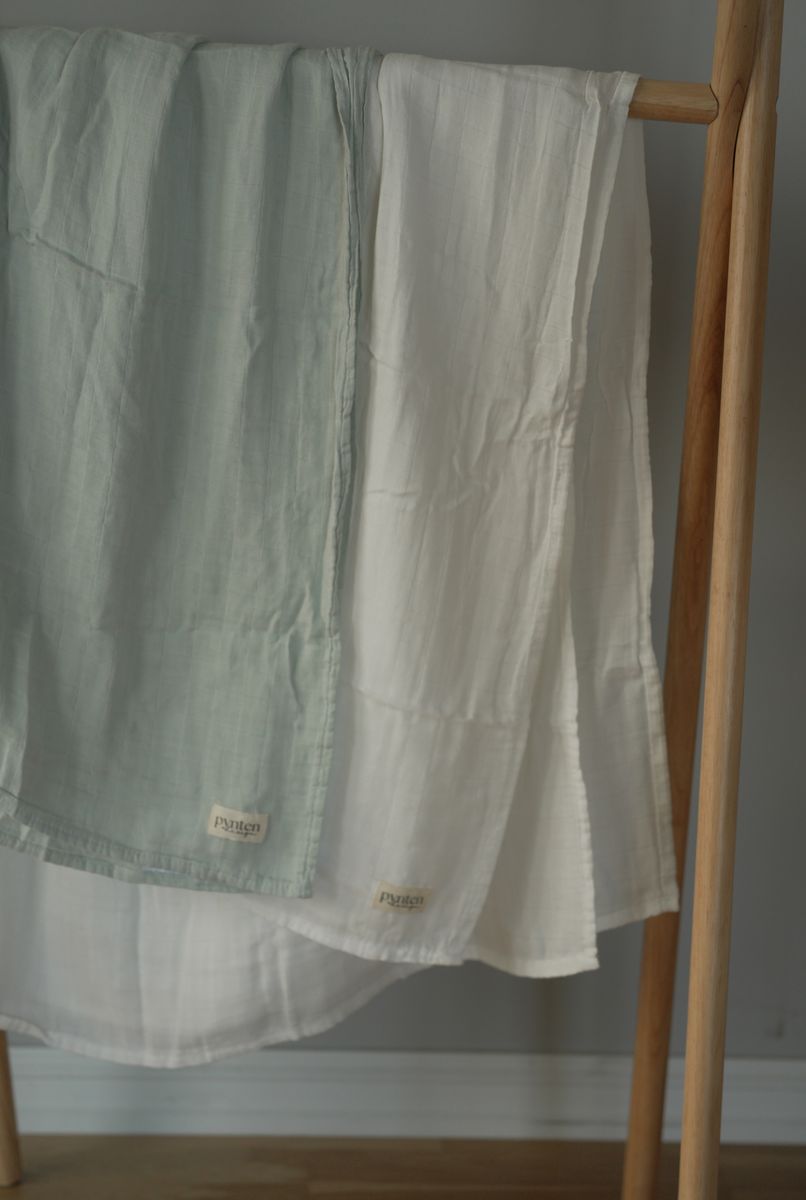 Bamboo musselin babyteppe - blue mist