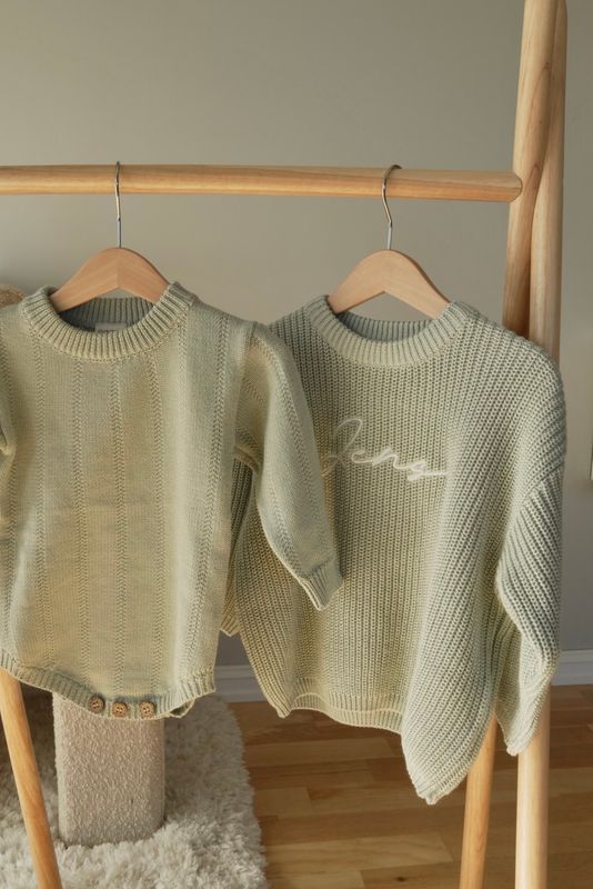 Knit genser barn - minty breeze