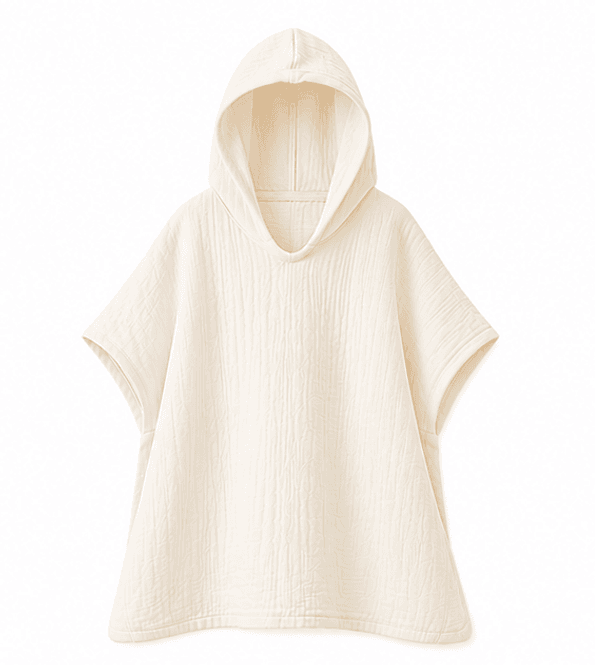 Hovedbilde Badeponcho med hette - cream