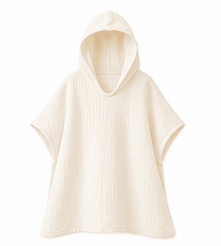 Badeponcho med hette - cream