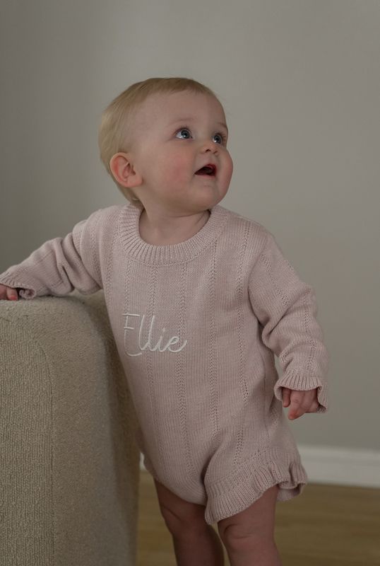 Tiny frill romper - pink mist