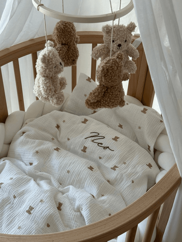 Bedtime musselin sengetøy - teddybear