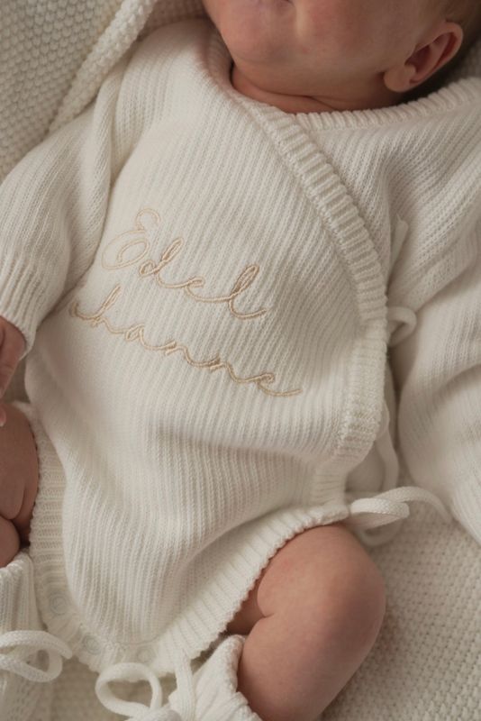 First wrap romper - milky white