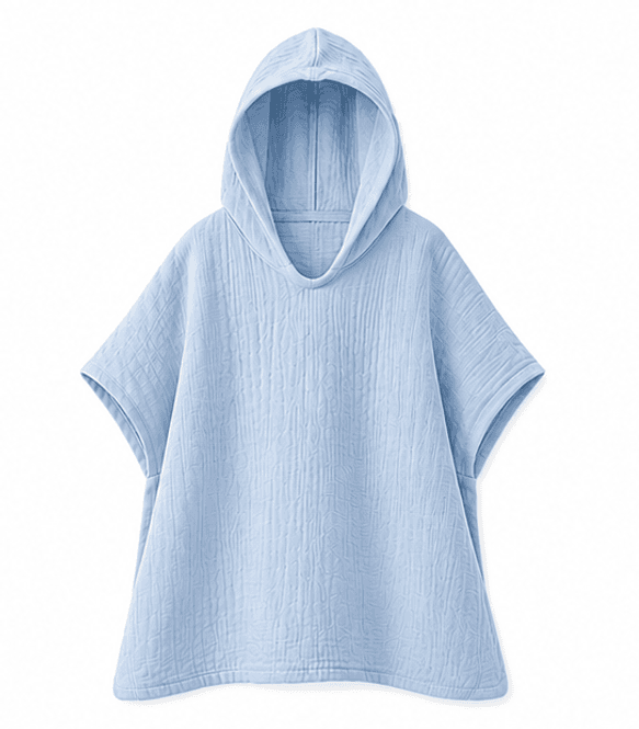 Hovedbilde Badeponcho med hette - blue