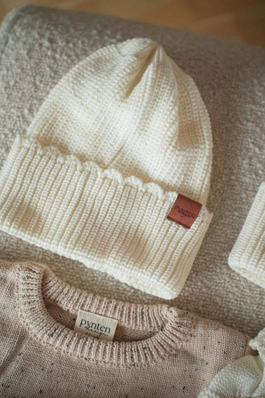 Knit frill lue - cream