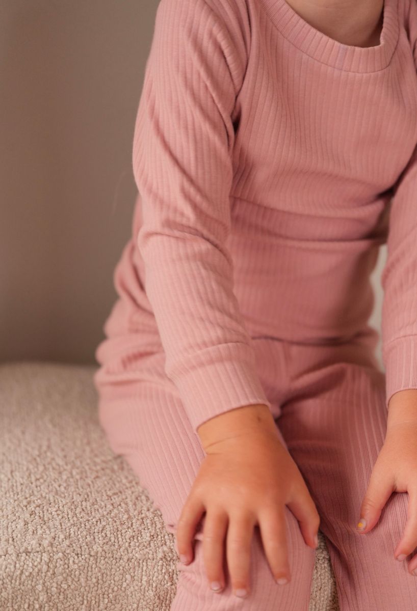 Basic rib to-delt sett - old rose