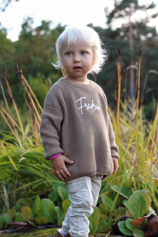 Knit genser barn - taupe