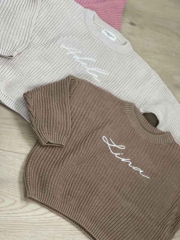 Knit genser barn - taupe