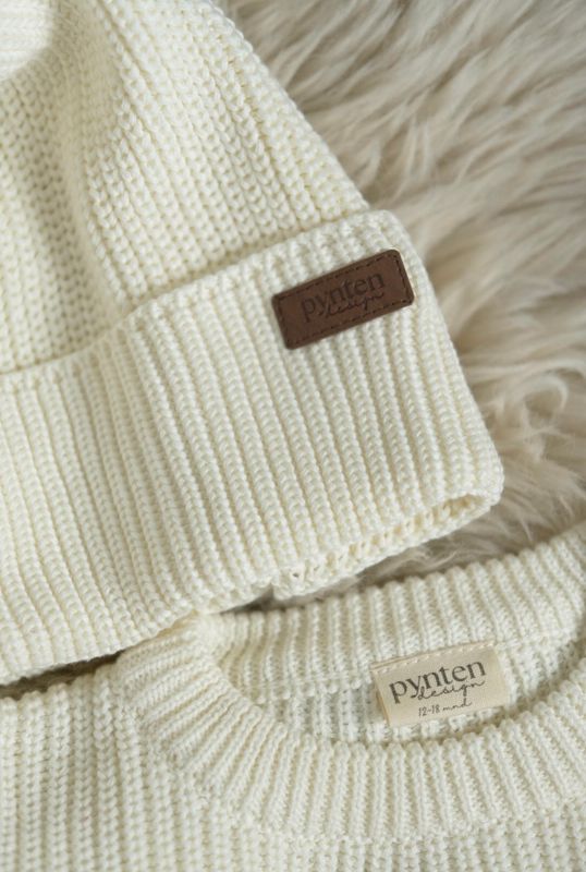 Knit lang nisselue - cream