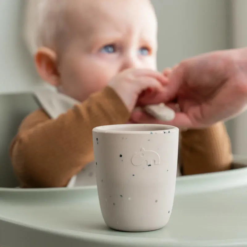 Babys første spisesett Birdee - sand