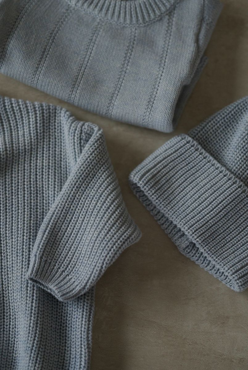 Knit genser - blue whisper